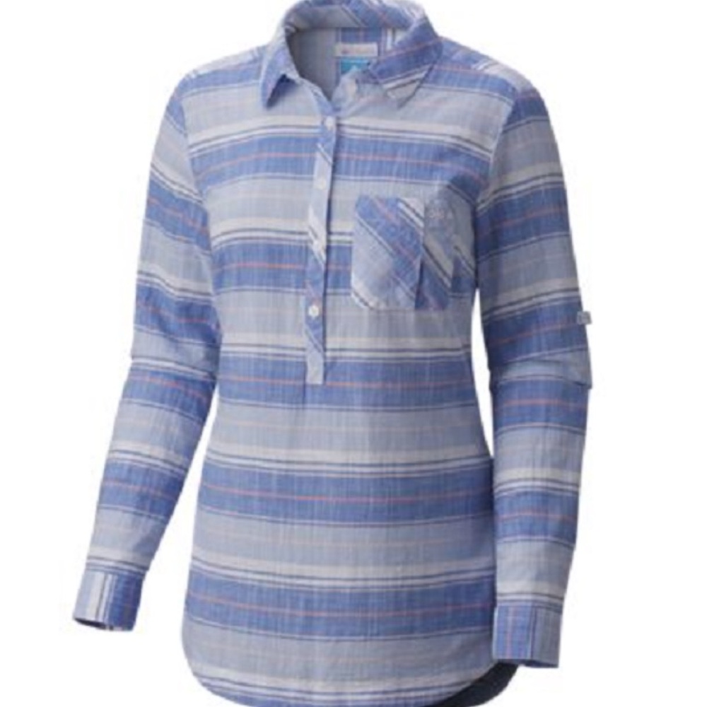 The Columbia PFG Coral Springs™ II Cotton Woven Tunic Shirt Gorpcore Women S EUC
